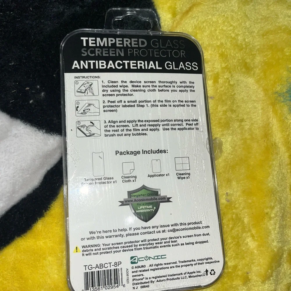 Antibacterial Glass Screen Protector for iPhone - Black